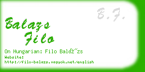 balazs filo business card